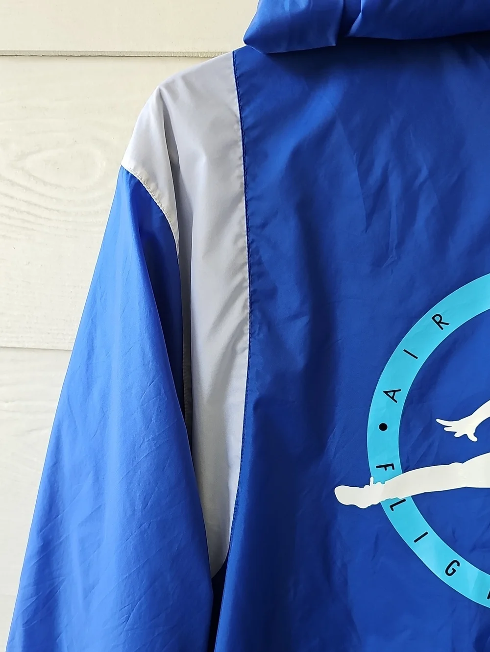 Jordan Flight MVP Woven Hooded Pullover Jacket Blue Black Men’s Large